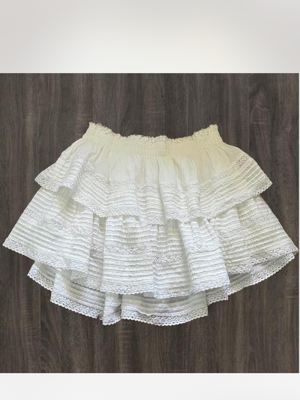 Aerie Rock N Ruffle White Ruffle Lace Skirt